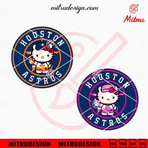 Hello Kitty Houston Astros Logo SVG, Cute Astros SVG, PNG, DXF, EPS, Instant Download