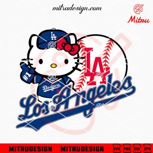 Hello Kitty Los Angeles Dodgers Baseball SVG, PNG, DXF, EPS, Design Digital Files