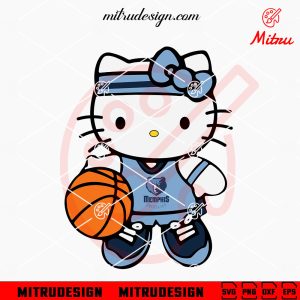 Hello Kitty Memphis Grizzlies SVG, Kitty Grizzlies NBA Team SVG, PNG, DXF, EPS, Tee