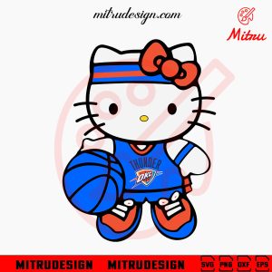 Hello Kitty Oklahoma City Thunder SVG, PNG, DXF, EPS, For Cricut