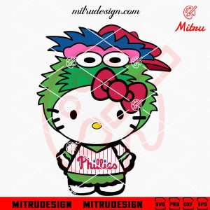 Hello Kitty Philadelphia Phillies Phanatic Mascot SVG, PNG, DXF, EPS