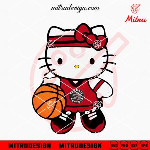 Hello Kitty Toronto Raptors SVG, Sanrio Kitty Raptors Basketball SVG, PNG, DXF, EPS, Clipart