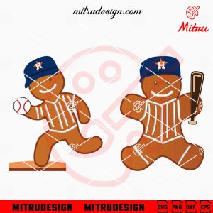 Houston Astros Gingerbread SVG, Astros Baseball Christmas SVG, PNG, DXF, EPS