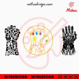 Infinity Gauntlet Bundle SVG, Avengers SVG, Thanos Hand SVG, PNG, DXF, EPS, Cricut