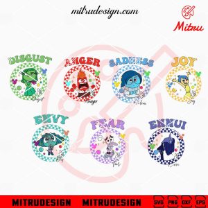 Inside Out Checkered Bundle SVG, Anger, Joy, Sadness SVG, PNG, DXF, EPS, Files