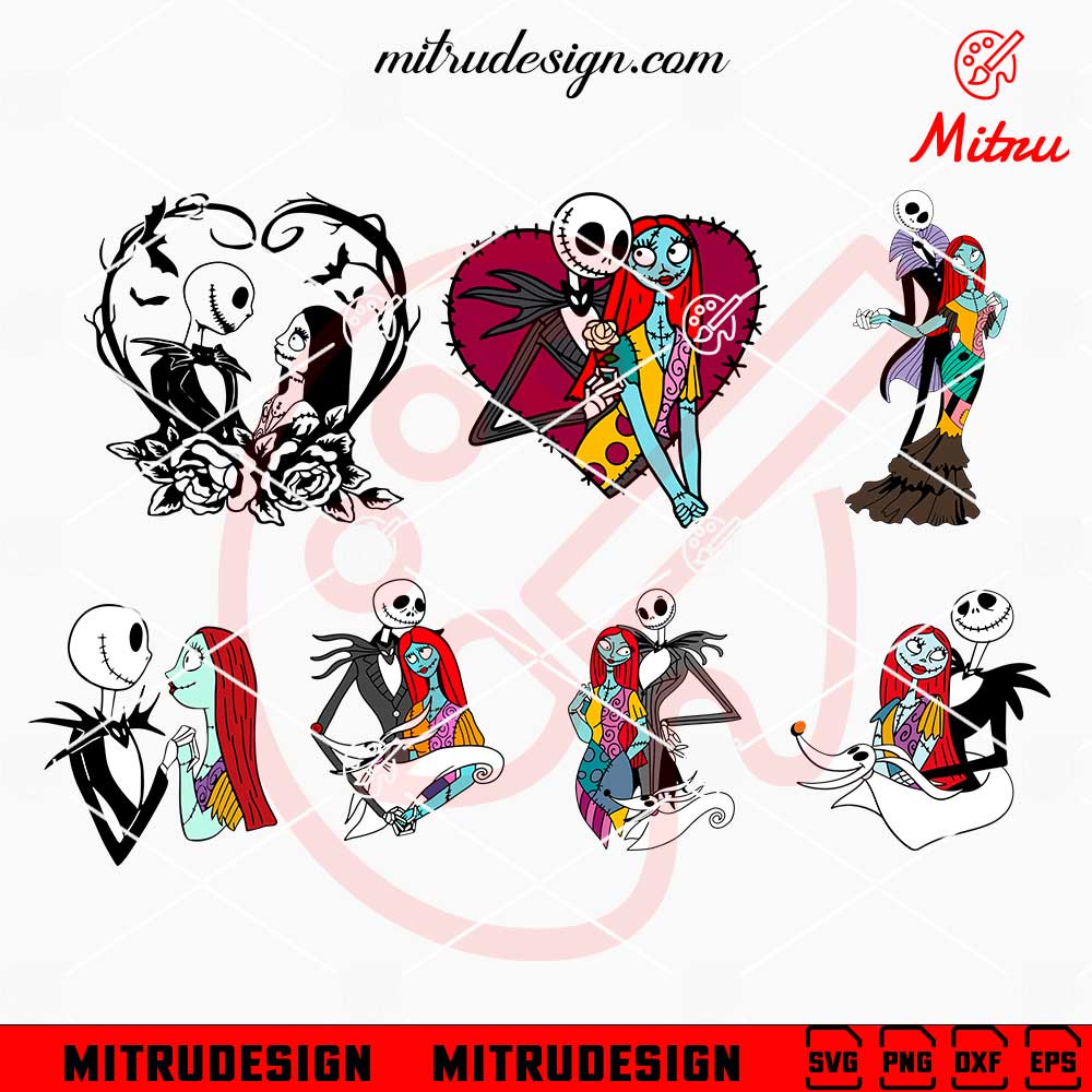 Jack And Sally Bundle SVG, The Nightmare Before Christmas SVG, PNG, DXF, EPS Jack And Sally Bundle SVG, The Nightmare Before Christmas SVG, PNG, DXF, EPS