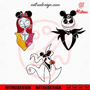 Jack Skellington Sugar Skull SVG, PNG, DXF, EPS, Digital Download Jack Skellington Sally Zero Mickey Ears SVG, Nightmare Before Christmas Disney SVG