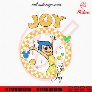 Joy Inside Out Retro Checkered SVG, Cute Joy Disney SVG, PNG, DXF, EPS, For Shirt