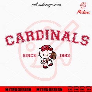 Hello Kitty St Louis Cardinals Since 1882 SVG, Cute Cardinals Baseball SVG, PNG, DXF, EPS, Files