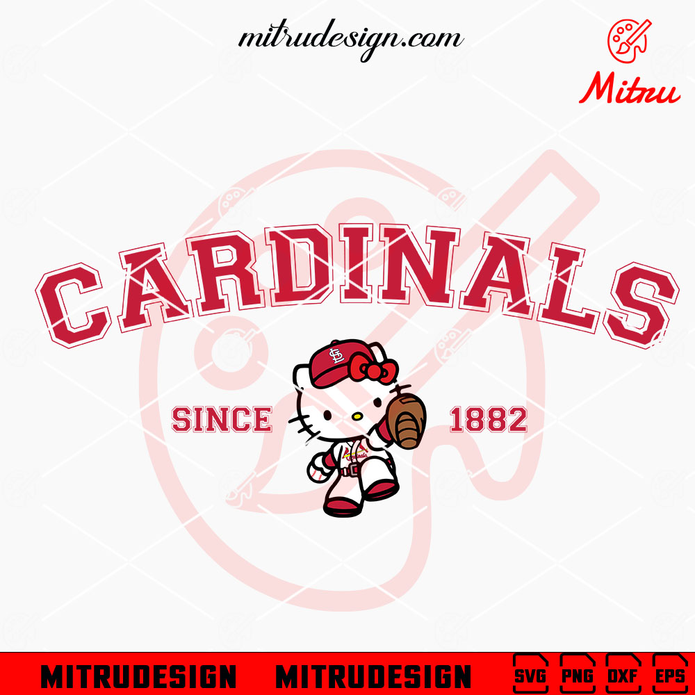 Hello Kitty St Louis Cardinals Since 1882 SVG, Cute Cardinals Baseball SVG, PNG, DXF, EPS, Files Hello Kitty St Louis Cardinals Since 1882 SVG, Cute Cardinals Baseball SVG, PNG, DXF, EPS, Files