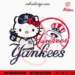 Hello Kitty x New York Yankees SVG, Cute Yankees SVG PNG DXF EPS Hello Kitty New York Yankees Baseball SVG, Cute Yankees SVG, PNG, DXF, EPS