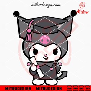 Baby Kuromi Graduation SVG, Hello Kitty Friend Graduate SVG, PNG, DXF, EPS, Cricut
