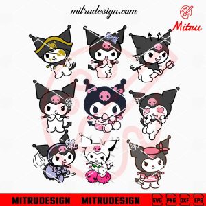 Kuromi Bundle SVG, Evil Bunny Sanrio SVG, PNG, DXF, EPS, Cut Files