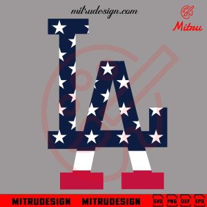 LA Dodgers Logo US Flag SVG, Los Angeles Dodgers 4th Of July SVG, Instant Download
