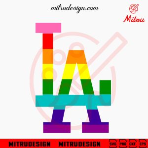 LA Dodgers Logo LGBT Flag SVG, PNG, DXF, EPS, Cutting Files