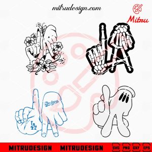 Dodgerland Logo SVG, Disneyland LA Dodgers SVG PNG DXF EPS Files LA Sign Hand Bundle SVG, Cute Los Angeles Dodgers Cute SVG, Instant Download