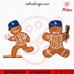 Los Angeles Dodgers Gingerbread SVG, Dodgers Baseball Christmas SVG, PNG, DXF, EPS, Cricut