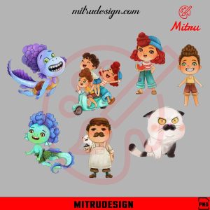 Luca Characters Bundle PNG, Disney Luca Cartoon PNG, Clipart
