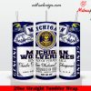 Michigan Wolverines King Of Football Budweiser 20oz Skinny Tumbler Wrap PNG, Sublimation