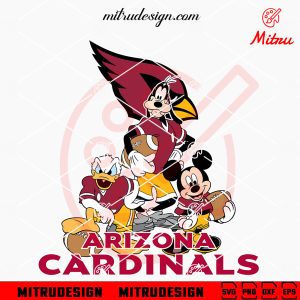 Mickey Donald Goofy Arizona Cardinals SVG, Mickey Friends Cardinals SVG, Instant Download