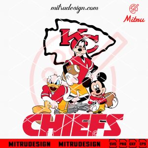 Mickey Donald Goofy Kansas City Chiefs SVG, Mickey Friends Chiefs SVG, For Cricut