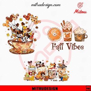 Mickey Friends Fall Coffee Cup PNG, Disney Thanksgiving PNG, Fall Vibes PNG