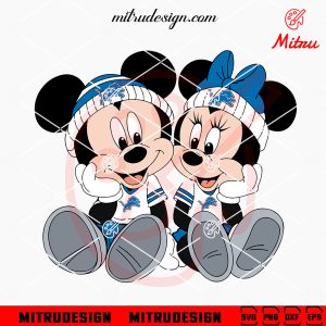Mickey And Minnie Detroit Lions SVG, PNG, DXF, EPS, Instant Download