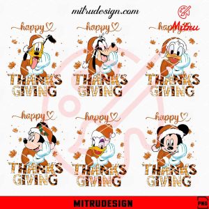 Mickey Mouse Friends Santa Hat Thanksgiving PNG, Cute Disney Holiday PNG, Designs