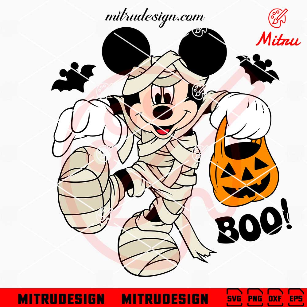 Mummy Boo Mickey Mummy Boo SVG, Disney Mouse Halloween SVG, PNG, DXF, EPS, Cut ...