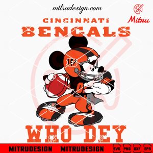 Bengals Helmet SVG, Cincinnati Bengals SVG PNG DXF EPS Digital File Mickey Mouse Cincinnati Bengals SVG, Mickey Who Dey SVG, PNG, DXF, EPS, Files