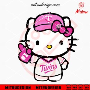 Pink Hello Kitty Minnesota Twins SVG, PNG, DXF, EPS, Silhouette Cut Files