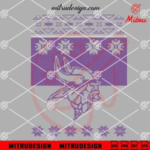 Minnesota Vikings Ugly Sweater Christmas SVG, Vikings Xmas SVG, PNG, DXF, EPS