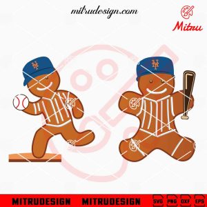 New York Mets Gingerbread SVG, Mets Baseball Christmas SVG, PNG, DXF, EPS