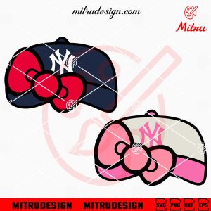 Texas Rangers Cap Hello Kitty Bow SVG, PNG, DXF, EPS, Files New York Yankees Cap Hello Kitty Bow SVG, PNG, DXF, EPS, Cutting Files