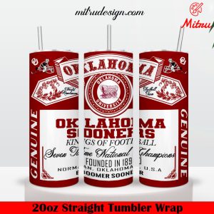 Oklahoma Sooners King Of Football Budweiser 20oz Skinny Tumbler Wrap PNG, Downloads