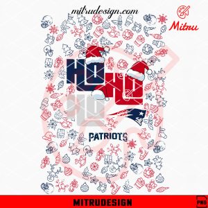 New England Patriots Ho Ho Ho Santa Hat PNG, Patriots Football Christmas PNG, T Shirt
