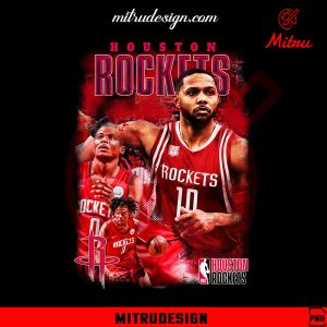 Houston Rockets Bootleg PNG, Vintage Rockets Basketball PNG, Design For Sublimation