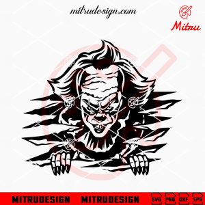Halloween Pennywise SVG, Funny Horror Clown SVG, Scary SVG, PNG, DXF, EPS