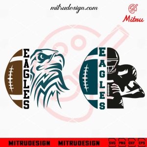 Philadelphia Eagles Half Football SVG, Go Eagles SVG, PNG, DXF, EPS, Vector