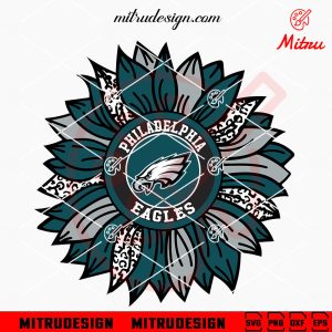 Philadelphia Eagles Leopard Sunflower SVG, PNG, DXF, EPS, Designs