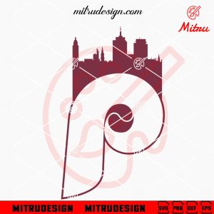 Philadelphia Phillies City Skyline SVG, Phillies Baseball Fan SVG, PNG, DXF, EPS, Cut Files