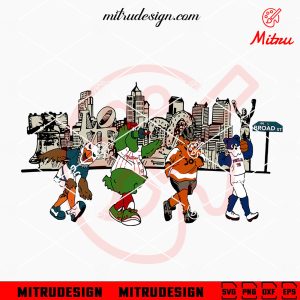 Philadelphia Sports Logo SVG, Eagles, Phillies, Flyers, Sixers Logo SVG, PNG, DXF, EPS Philly Sports Mascot Walking SVG, Franklin, Phanatic, Gritty, Swoop SVG, Digital Download