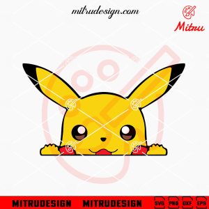 Pikachu Peeking SVG, Cute Pokemon SVG, PNG, DXF, EPS, Files