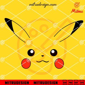 Pikachu Pokemon Face SVG, PNG, DXF, EPS, Cricut