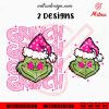 Pink Grinch Head SVG, Retro Grinchmas SVG, PNG, DXF, EPS, For Shirt