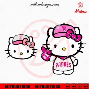 Kuromi San Diego Padres SVG, Kuromi Padres Baseball SVG, PNG, DXF, EPS Pink Kitty San Diego Padres SVG, Kitty Girl San Diego Baseball SVG, For Shirt