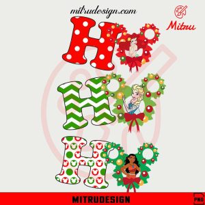 Princess Disney Ho Ho Ho PNG, Cute Princess Christmas PNG, Sublimation