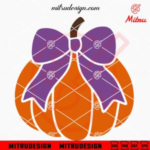 Halloween Pumpkin Coquette Bow SVG, PNG, DXF, EPS, For Cricut