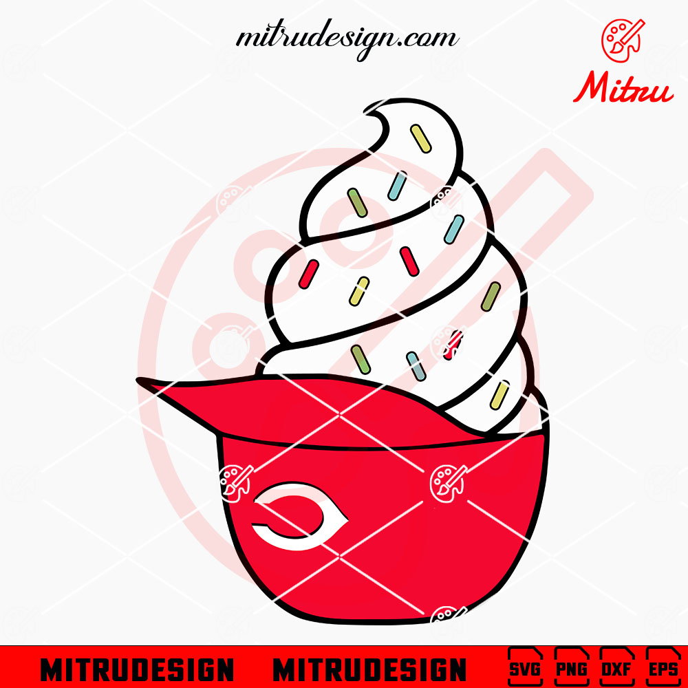 Cincinnati Reds Ice Cream Hat SVG, PNG, DXF, EPS, Cricut Silhouette Cincinnati Reds Ice Cream Hat SVG, PNG, DXF, EPS, Cricut Silhouette