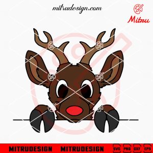 Reindeer Christmas Peeking SVG, PNG, DXF, EPS, Digital Download For Decals